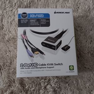 IOGEAR 2-Port HDMI Cable KVM Switch with Cables and Audio GCS62HU